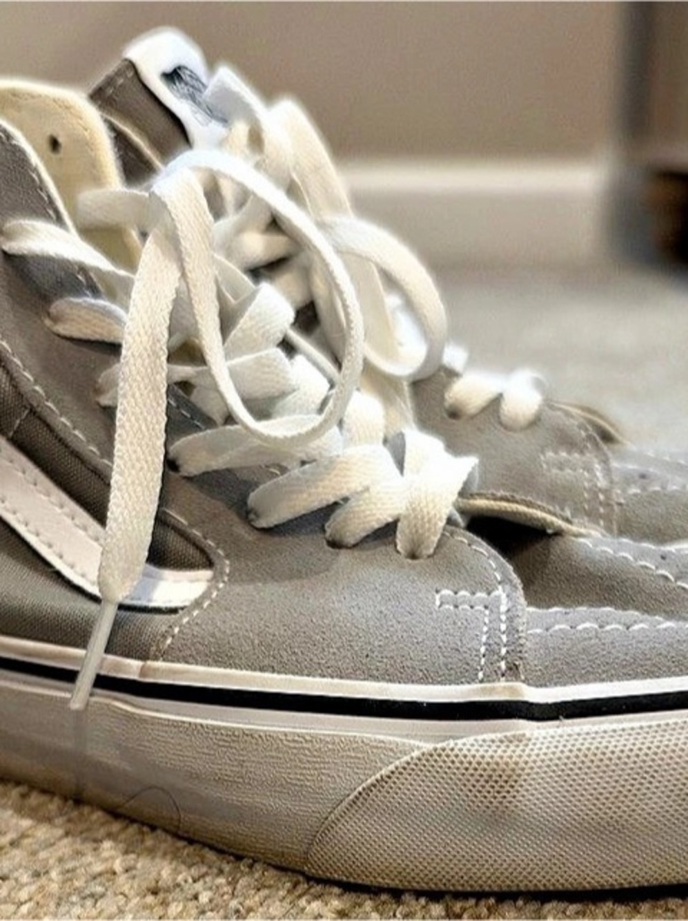 Vans Sk8-Hi Gray & White High-Top Sneakers
